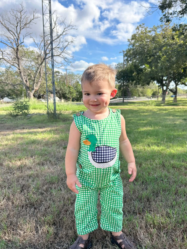 Green duck boy jon jon romper