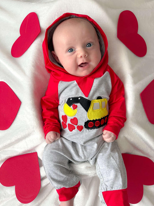 Hooded Heart Digger romper
