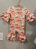 Clover cottage floral pumpkin romper