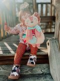 Itzy pink reindeer Lovey™ with Silicone Teether Toy