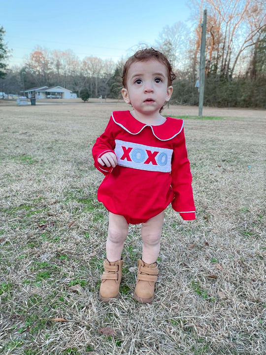 Smocked xoxo boy bubble