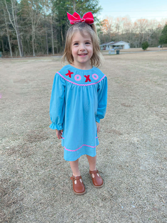 Blue xoxo Smocked dress