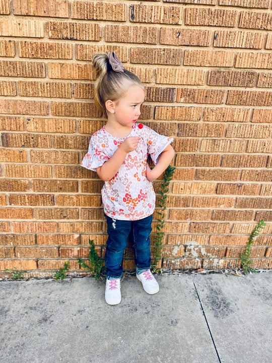 Fall leopard ruffle top