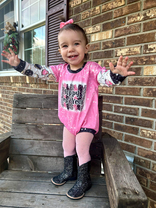 Happy new year pink romper