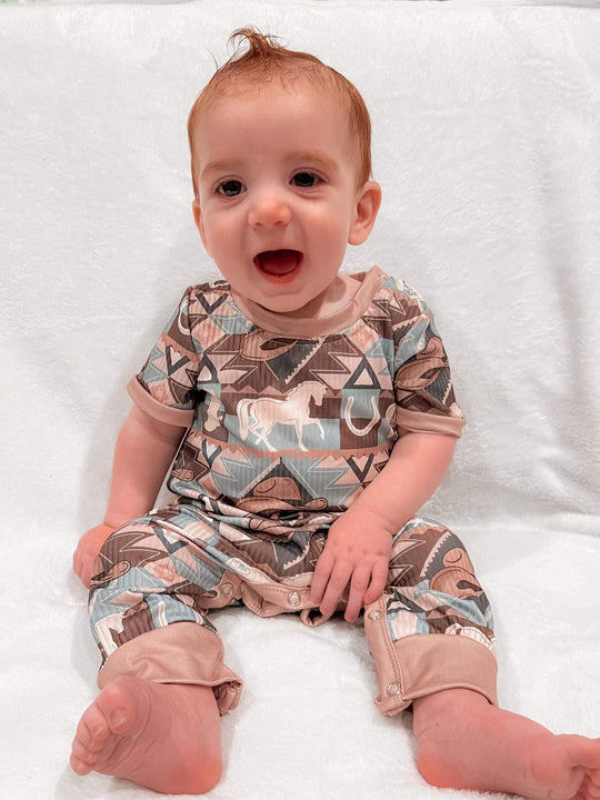 Clover cottage Aztec boy romper