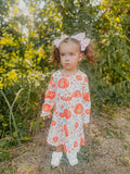 Pumpkin floral dress