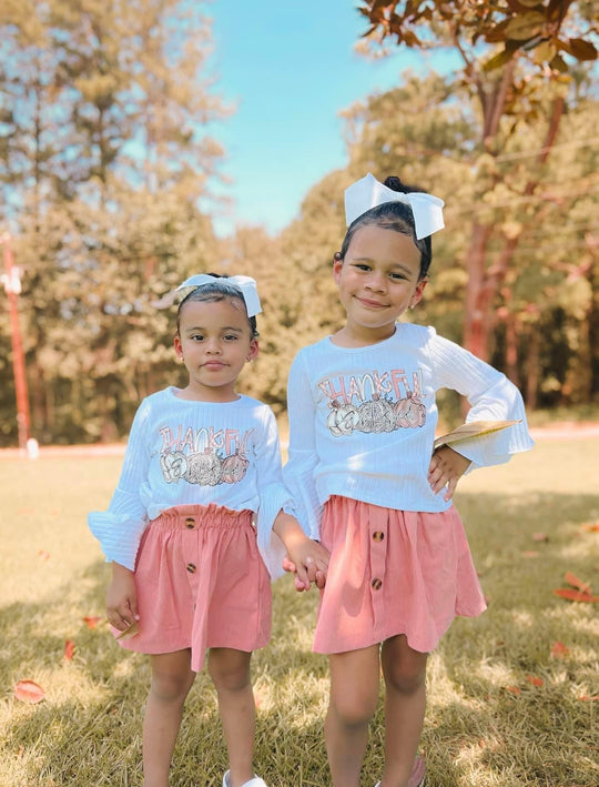 Thankful bell sleeve skirt set