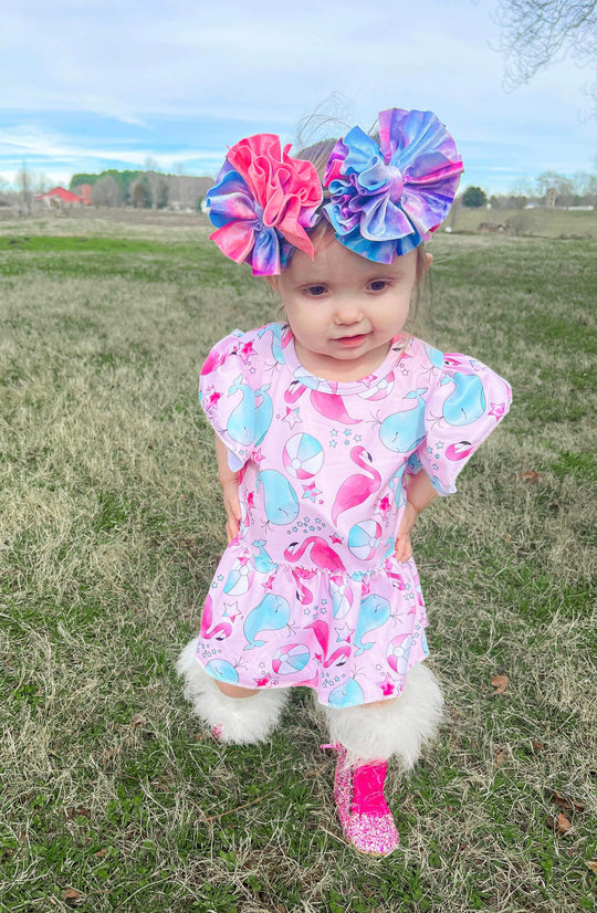 Summer Whale skirted romper