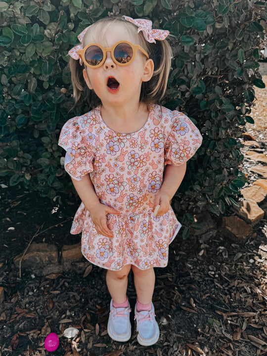 Floral bunny skirted romper