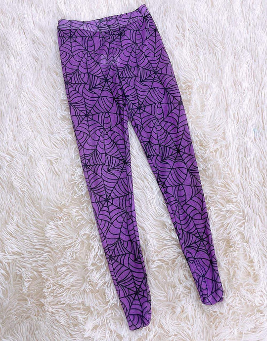 Kids spider web tights- purple