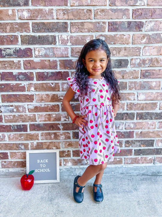 Leopard pencil back to school dress