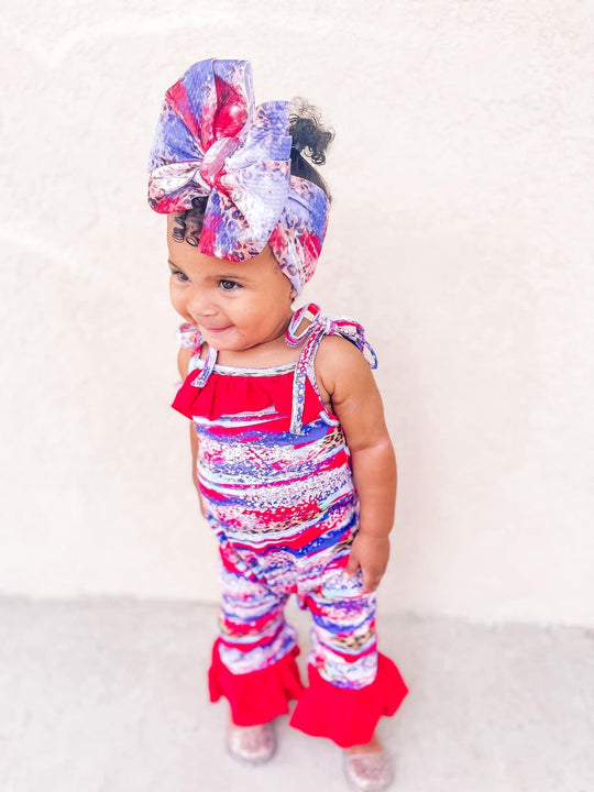July 4th Brushstroke Tie romper
