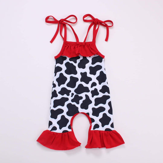 NEWBORN red cow tie romper