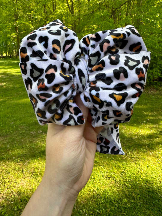 Little Jams velvet fall leopard messy wrap