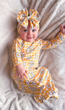 Yellow daisy gown and headband set