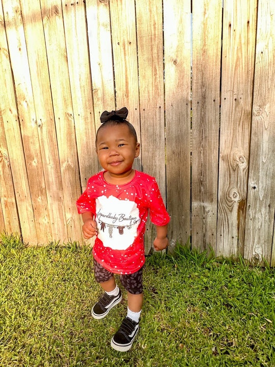 Leopardbaby bleached T shirt- Red
