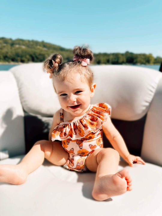Butterfly floral swimsuit