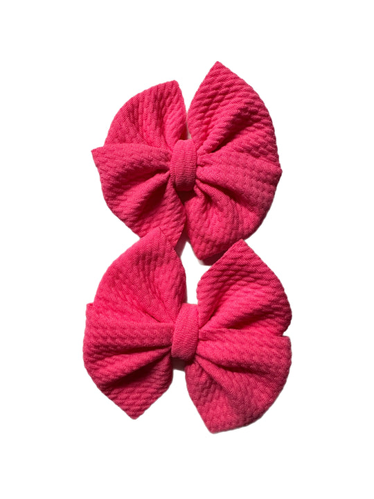 Hot pink messy piggy clips 3 in