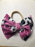 Sale bow Pink velvet cow