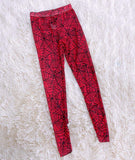 Kids spider web tights- red