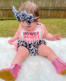 Howdy cow ruffle Romper