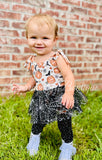 Spooky pumpkin mesh tie romper