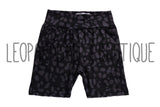 Black leopard biker shorts