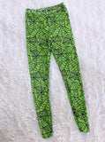 Kids spider web tights- green