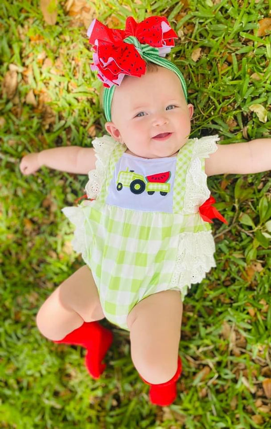Watermelon Tractor romper