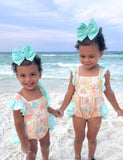 Beach Seashells ruffle Romper