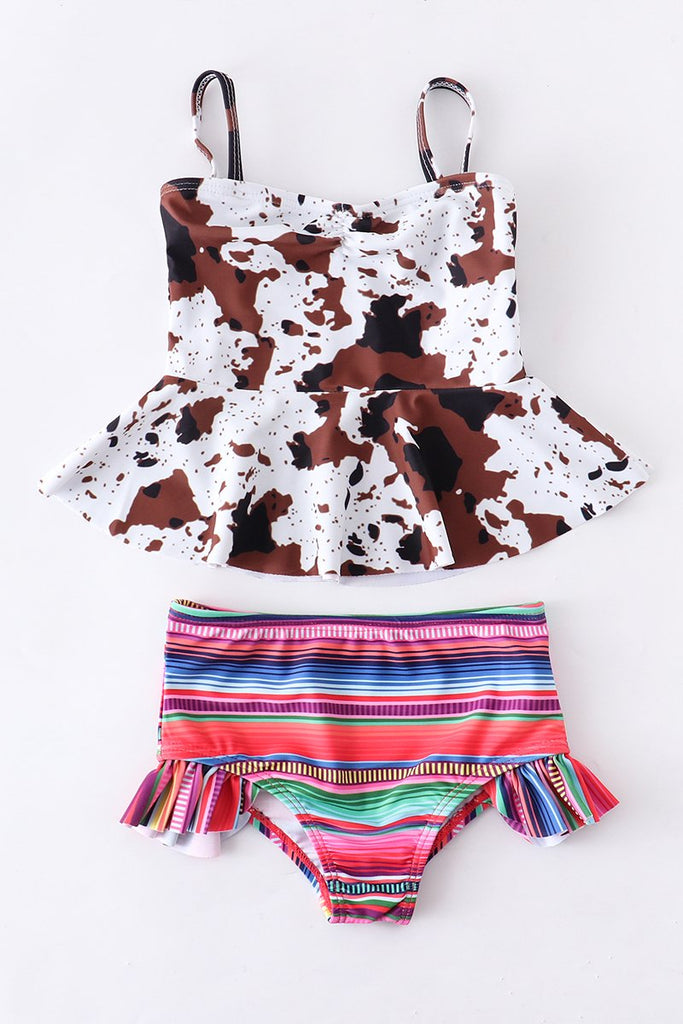 Cow and Serape two piece swimsuit