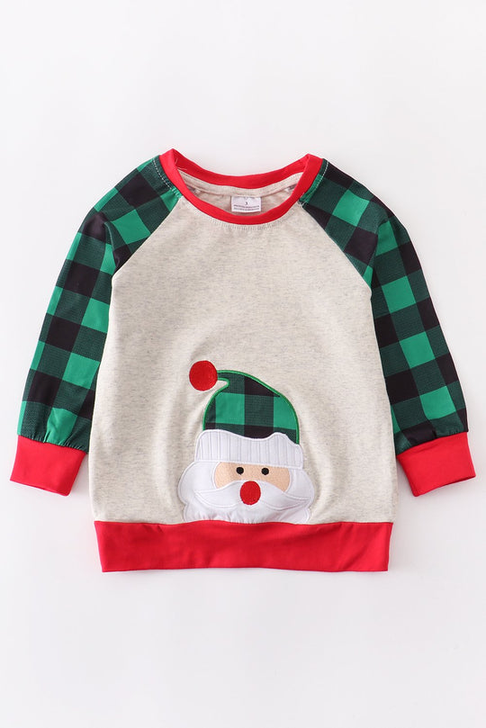 Green Plaid Santa Shirt