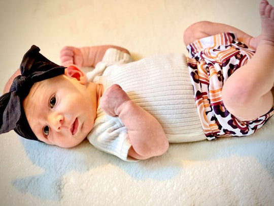 Neutral boho leopard rainbow bummies