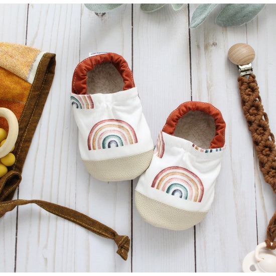 Neutral Rainbows Baby Shoes handmade
