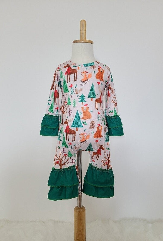 Clover Cottage Christmas Forest Baby Romper