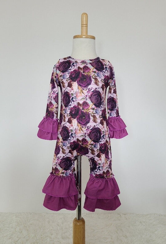 Clover Cottage Boho Plum Stripe romper