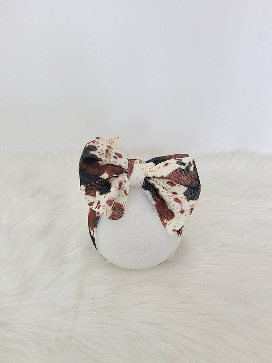 Cowhide Waffle headband bow