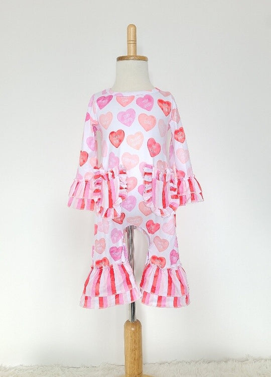 Clover Cottage Conversation Hearts Romper