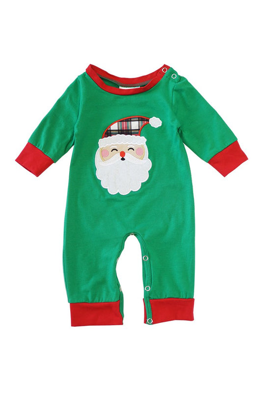 Green Santa Applique Romper