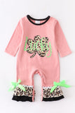 Pink and Leopard Clover romper