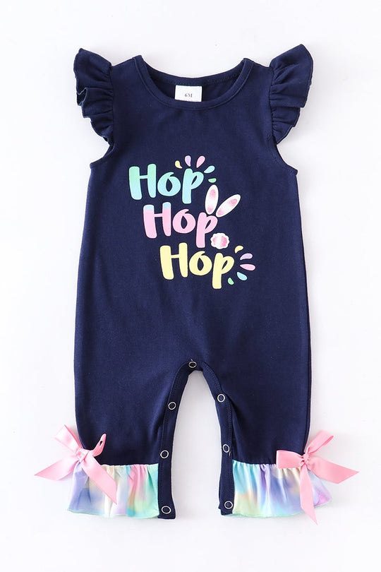 Navy Hop Romper