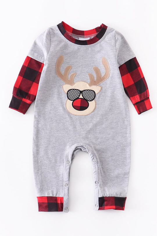 Gray Reindeer romper