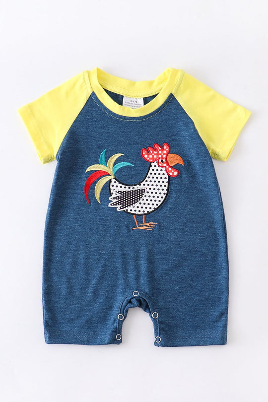 Rooster Applique boy romper