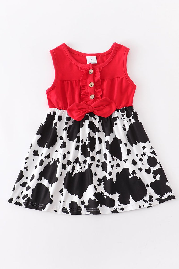 Red cow dress