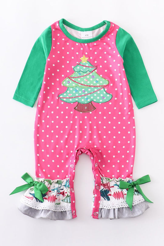Pink Christmas Tree romper