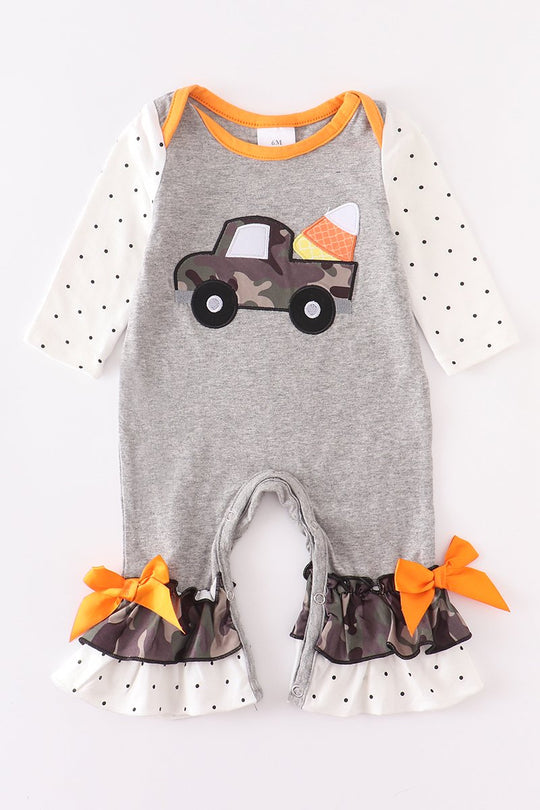 Candy corn truck romper