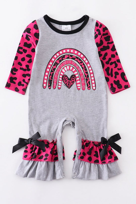 Pink Leopard Rainbow Romper
