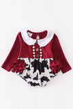 Maroon cow bodysuit