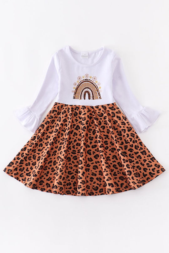 Leopard Rainbow Snowflake dress