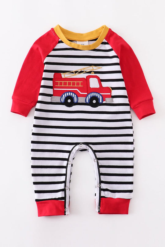 Fire Truck Stripe romper